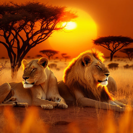 TRAMONTO AFRICANO - RE E REGINA AL CREPUSCOLO