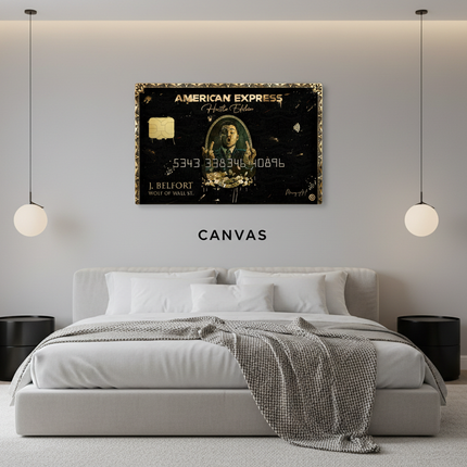 Camera da letto minimal con stampa canvas