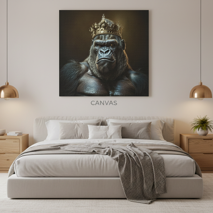 Camera da letto minimal con stampa canvas
