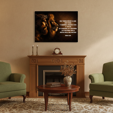 Canvas Gesù e leone Isaia