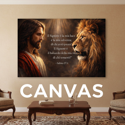 Canvas Gesù e leone