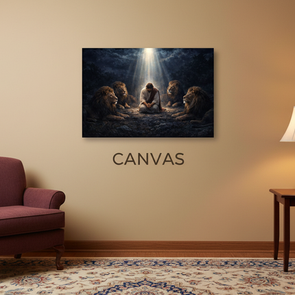Canvas Gesù e leoni