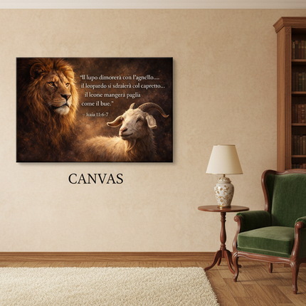 Canvas leone e agnello