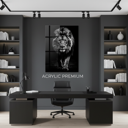 Home office elegante con stampa acrylic premium