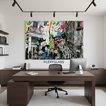 Home office moderno con stampa plexiglass