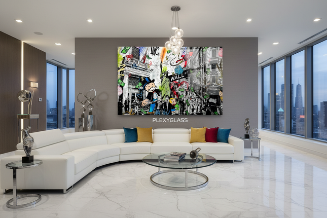 Penthouse lounge con stampa plexiglass